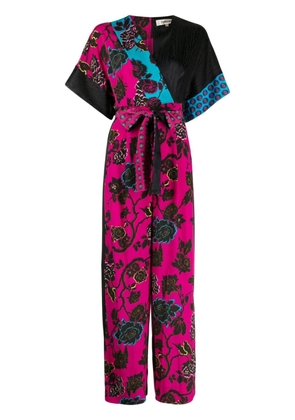DVF Diane von Furstenberg Rinna panelled wrap jumpsuit - Multicolour