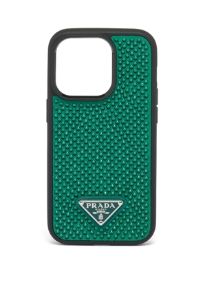Prada crystal-embellished iPhone 14 Pro case - Green
