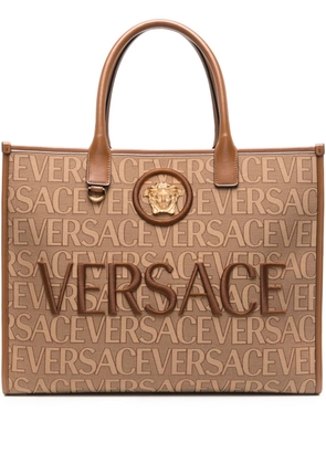 Versace large Versace Allover-jacquard tote bag - Brown