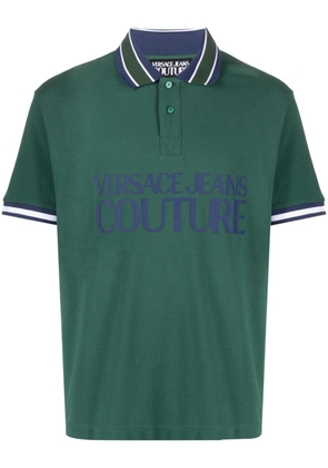 Versace Jeans Couture logo-print cotton polo shirt - Green