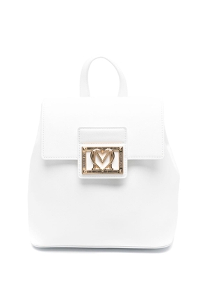 Love Moschino logo-plaque backpack - White