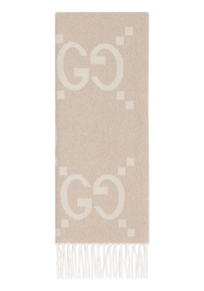 Gucci GG-jacquard cashmere scarf - White
