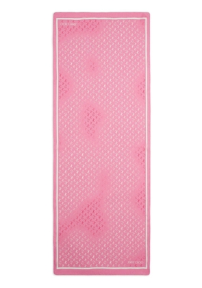 Jimmy Choo Doris monogram-print silk scarf - Pink