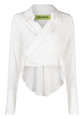 GAUGE81 Sabinas silk wraparound shirt - White