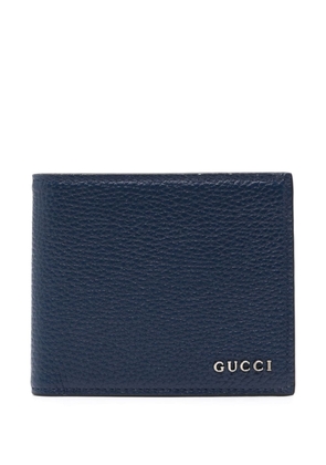 Gucci logo-lettering bi-fold wallet - Blue