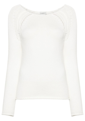 Claudie Pierlot round-neck chunky-knit jumper - White