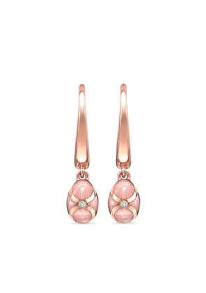 Fabergé 18kt rose gold Heritage diamond hoop drop earrings - Pink