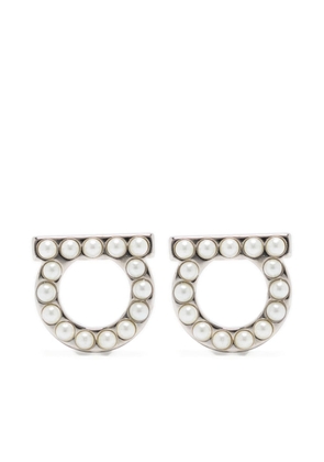 Ferragamo Gancini beaded stud earrings - Silver