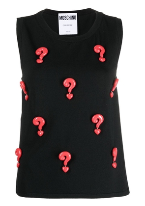Moschino question mark sleeveless blouse - Black