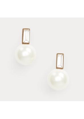 Gold-Tone Crystal & Faux-Pearl Studs