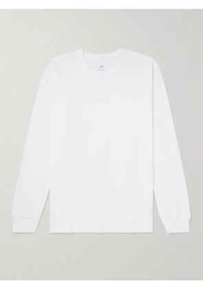 Nike - Premium Essentials Logo-Embroidered Cotton-Jersey T-Shirt - Men - White - XS