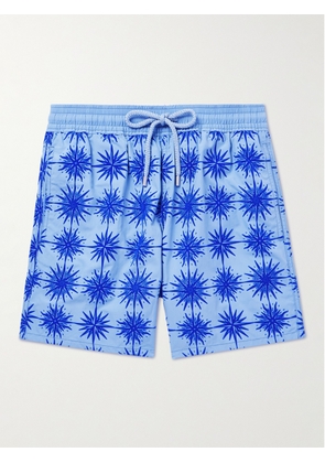 Vilebrequin - Moorea Slim-Fit Mid-Length Flocked Recycled Swim Shorts - Men - Blue - S