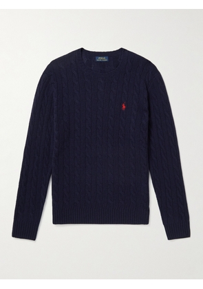 Polo Ralph Lauren - Cable-Knit Wool and Cashmere-Blend Sweater - Men - Blue - XS