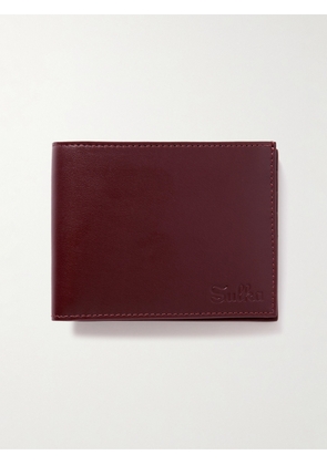 Sulka - Logo-Debossed Leather Billfold Wallet - Men - Burgundy