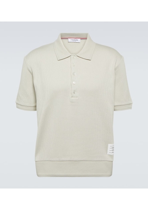 Thom Browne Ribbed-knit cotton polo shirt