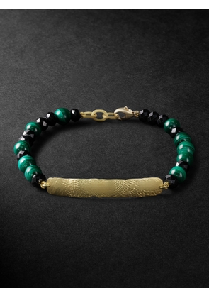 Elhanati - Mezuzah Gold, Malachite and Spinel Beaded Bracelet - Men - Gold