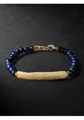 Elhanati - Mezuzah Gold, Lapis Lazuli and Spinel Beaded Bracelet - Men - Gold