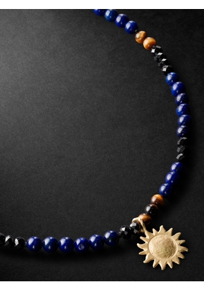 Elhanati - Sun Gold and Cord Multi-Stone Necklace - Men - Blue
