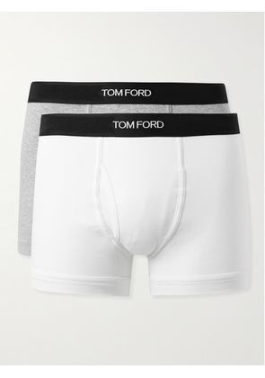 TOM FORD - Two-Pack Stretch-Cotton Jersey Boxer Briefs - Men - White - S