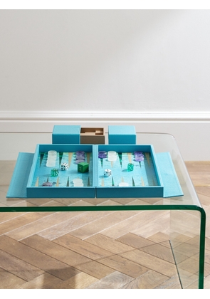 Alexandra Llewellyn - Marina Travel Leather Backgammon Set - Men - Blue