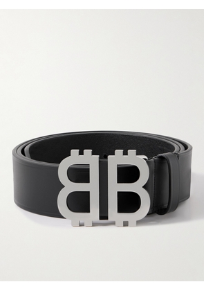 Balenciaga - 3.5cm BB Crypto Logo-Embellished Leather Belt - Men - Black - EU 80