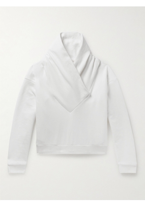 SAINT LAURENT - Shawl-Collar Cotton-Jersey Sweatshirt - Men - White - M