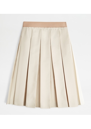 Tod's - Pleated Skirt, WHITE,BEIGE, 38 - Skirts