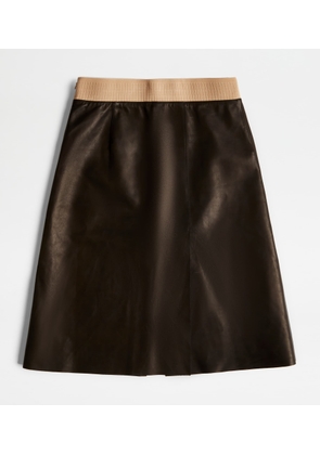 Tod's - Skirt in Leather, BLACK, 36 - Skirts