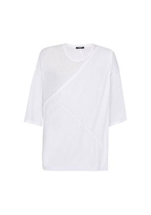 Longline double-thickness cotton T-shirt