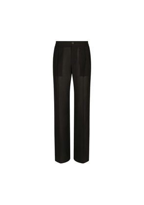 Tailored straight-leg pants in technical cotton