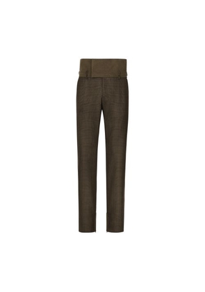 Prince Of Wales Pants with Corduroy Details