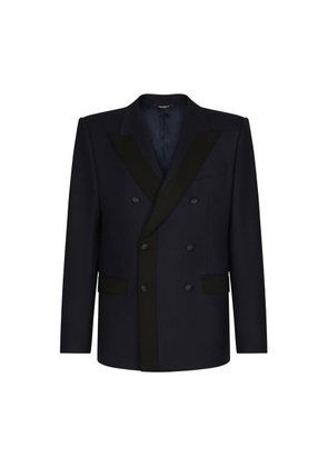 Double-breasted stretch wool Sicilia-fit jacket
