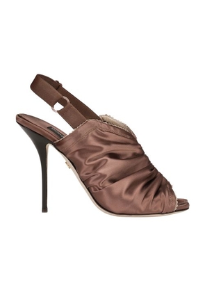 Satin slingbacks with corset-style fastening