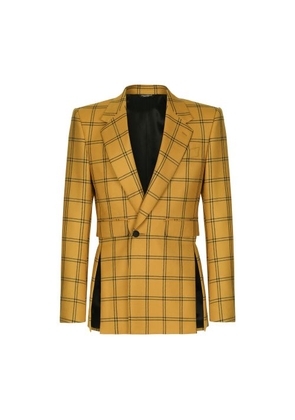 Single-breasted check wool Sicilia-fit jacket