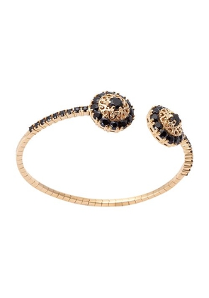 Family yellow gold bracelet with rosette motif and black sapphire