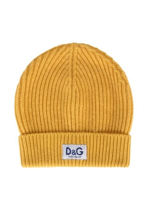 Knit cashmere hat with D & G patch