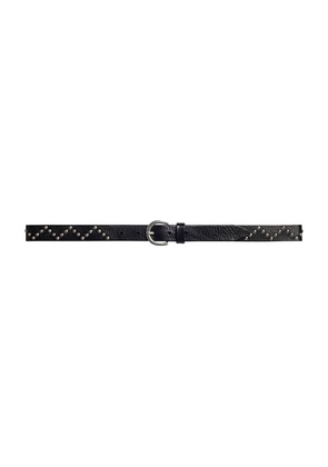 Calfskin leather belt with studs