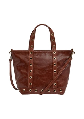 S cracked leather tote bag