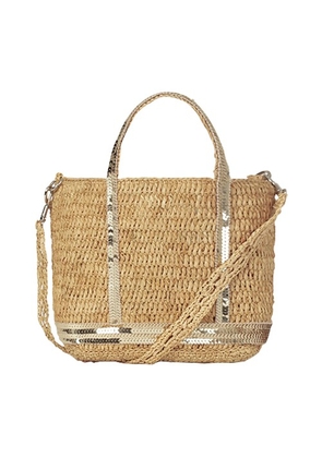 Raffia and sequins XS Cabas Tote