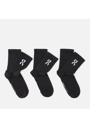 ON Men's 3 Pack Logo Socks - Black - S
