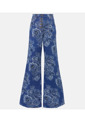 Etro Floral high-rise flared jeans