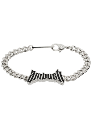 AMBUSH Silver Trad Logo Charm Bracelet