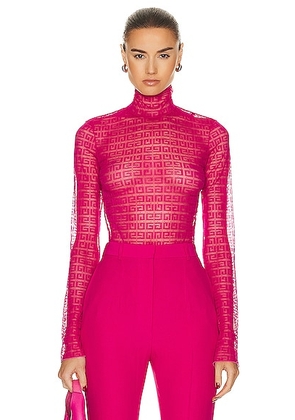 Givenchy Long Sleeve Turtleneck Bodysuit Top in Fuchsia - Fuchsia. Size S (also in ).