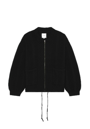 Found Zip Up Panel Sweater in Black - Black. Size S (also in M).