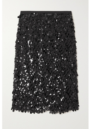 Brunello Cucinelli - Embellished Wool-blend Midi Skirt - Black - IT38,IT40,IT42,IT44