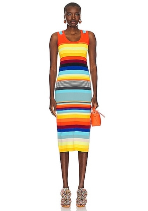 Christopher John Rogers Striped Scoop Neck Tank Dress in Multicolor - Yellow,Blue. Size S (also in XS).