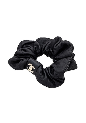 chanel Chanel Coco Mark Lambskin Scrunchie in Black - Black. Size all.