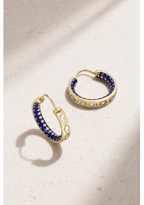 Amrapali London - 18-karat Gold, Enamel And Diamond Hoop Earrings - One size
