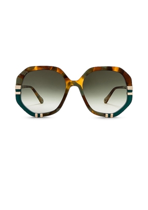 Chloe West Geometrical Sunglasses in Brown.