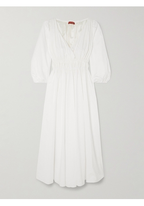 Altuzarra - Kathleen Pleated Cotton-blend Poplin Midi Dress - White - FR34,FR36,FR38,FR40,FR42,FR44,FR46
